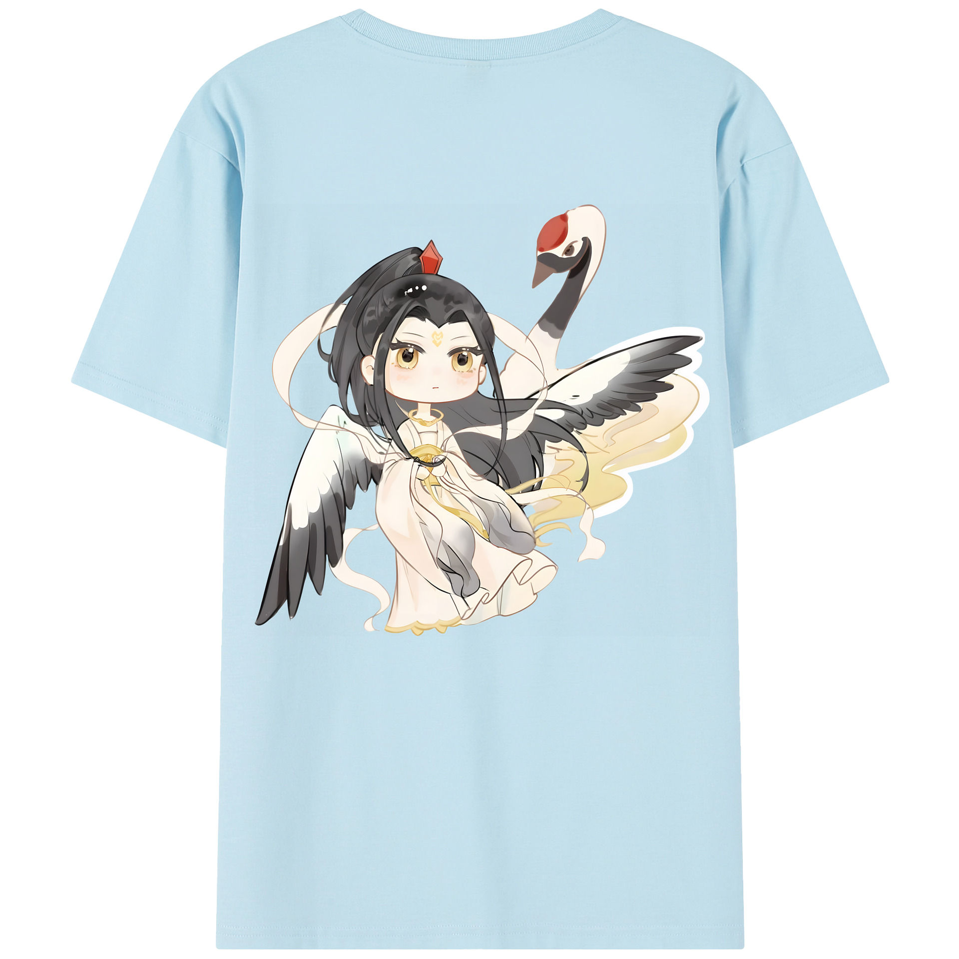 （画像用） Ne Zha 2 ナタ 魔童の大暴れ 綿100％半袖Tシャツ（背面プリント）